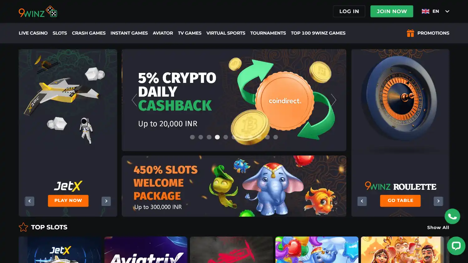 9winz Casino screenshot 1