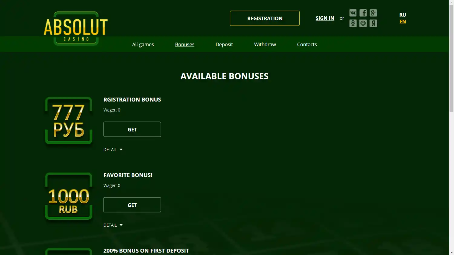 Absolut Casino screenshot 3
