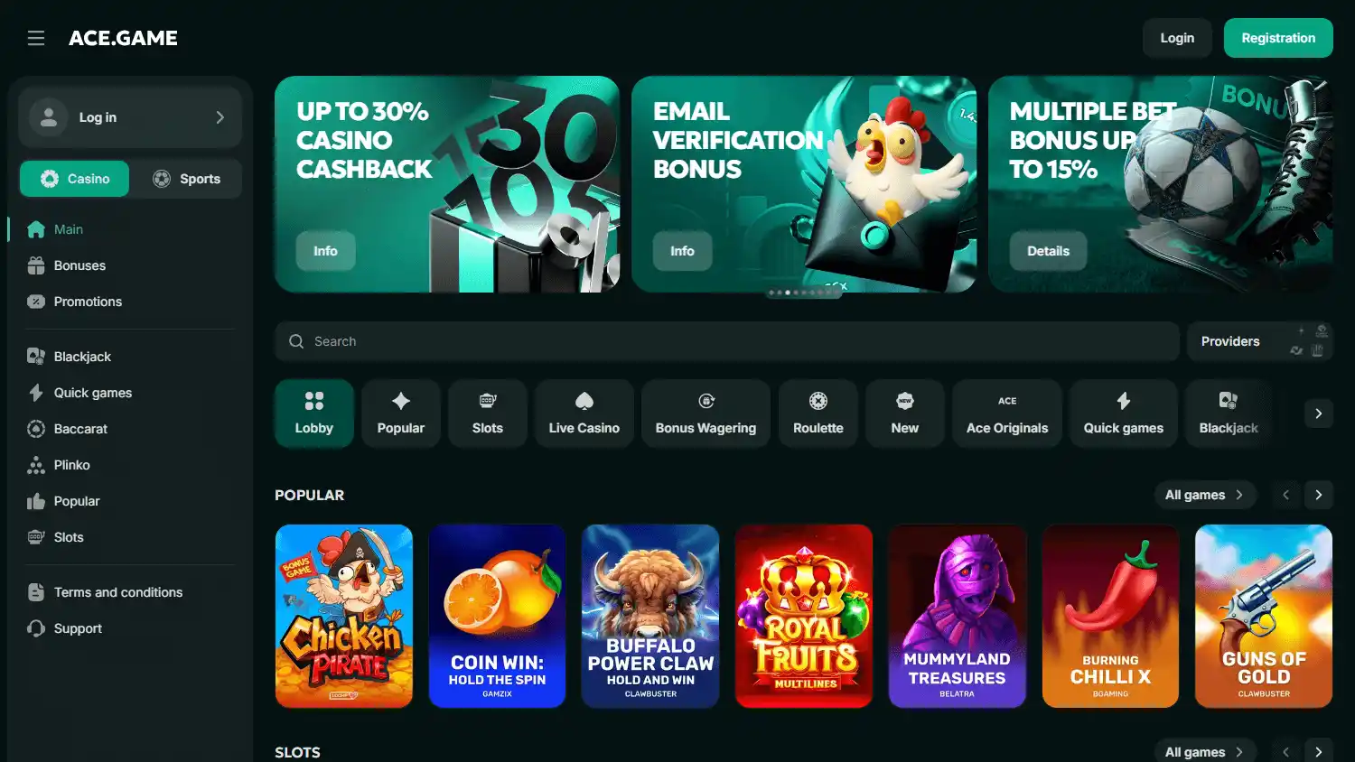 Ace Game Casino screenshot 1