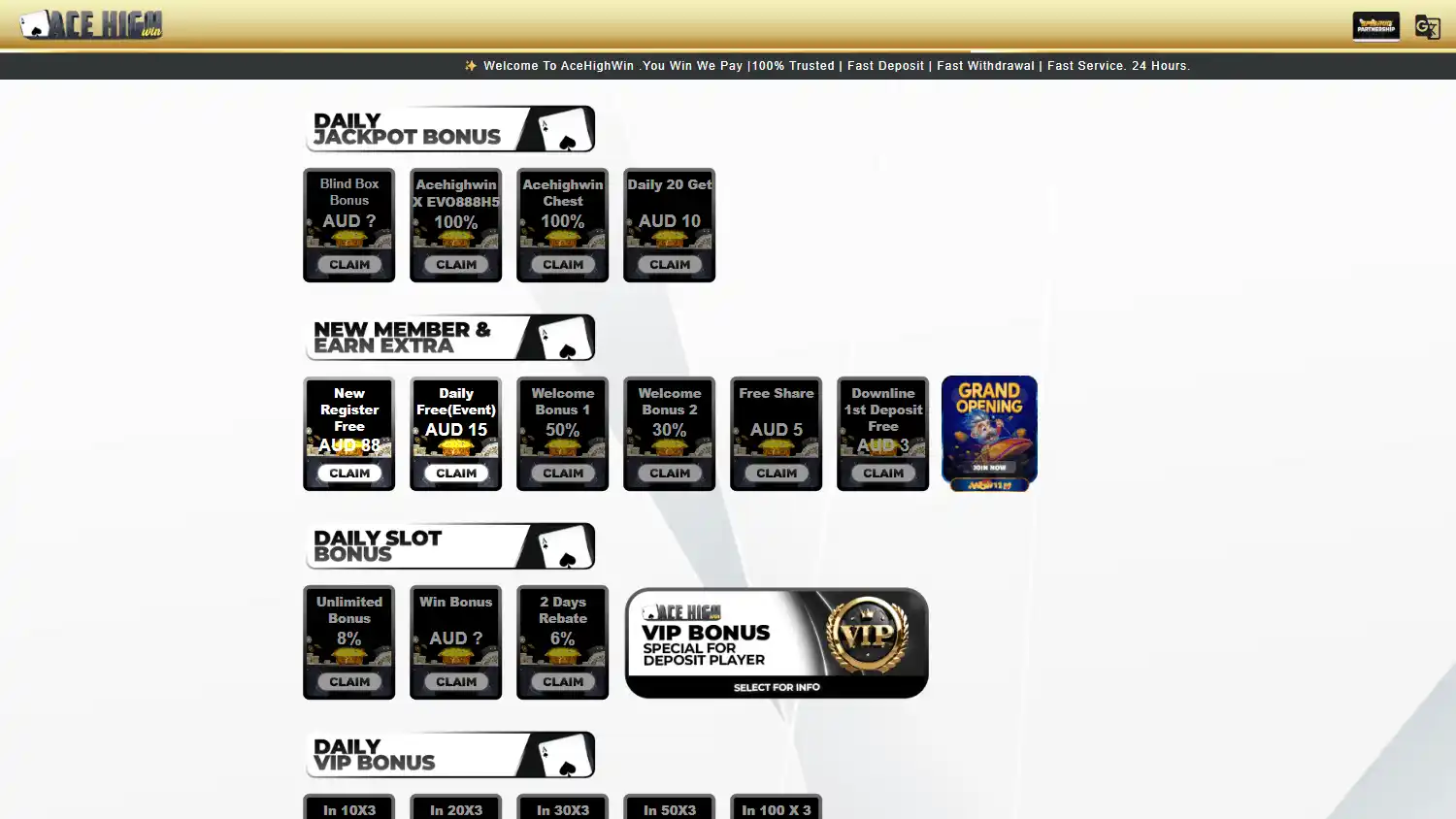 Ace High Win Casino screenshot 2