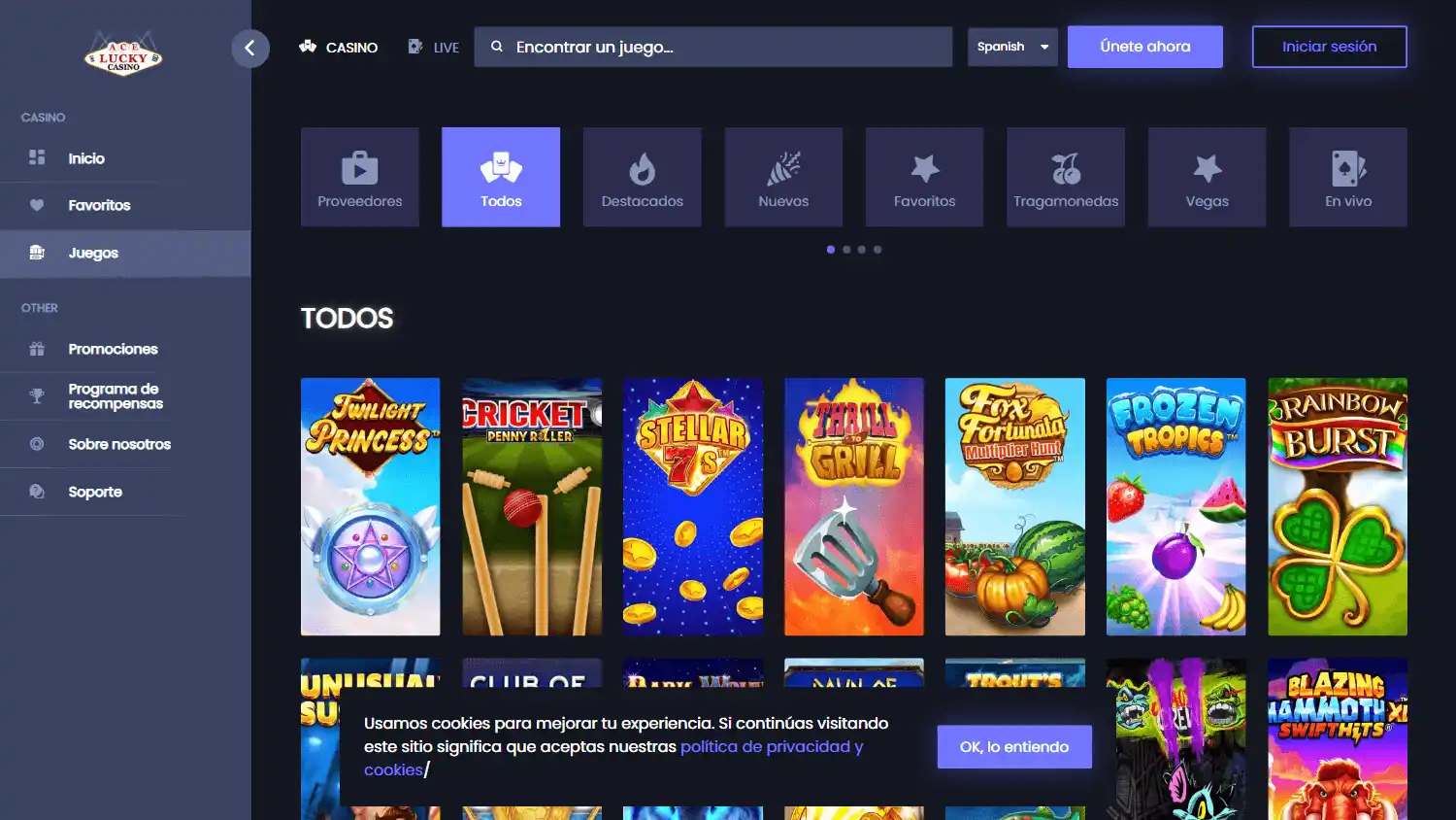 AceLucky Casino screenshot 2