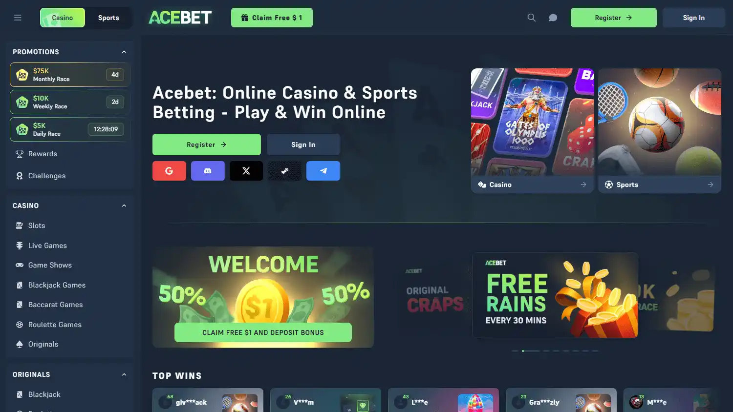 AceBet Casino screenshot 1