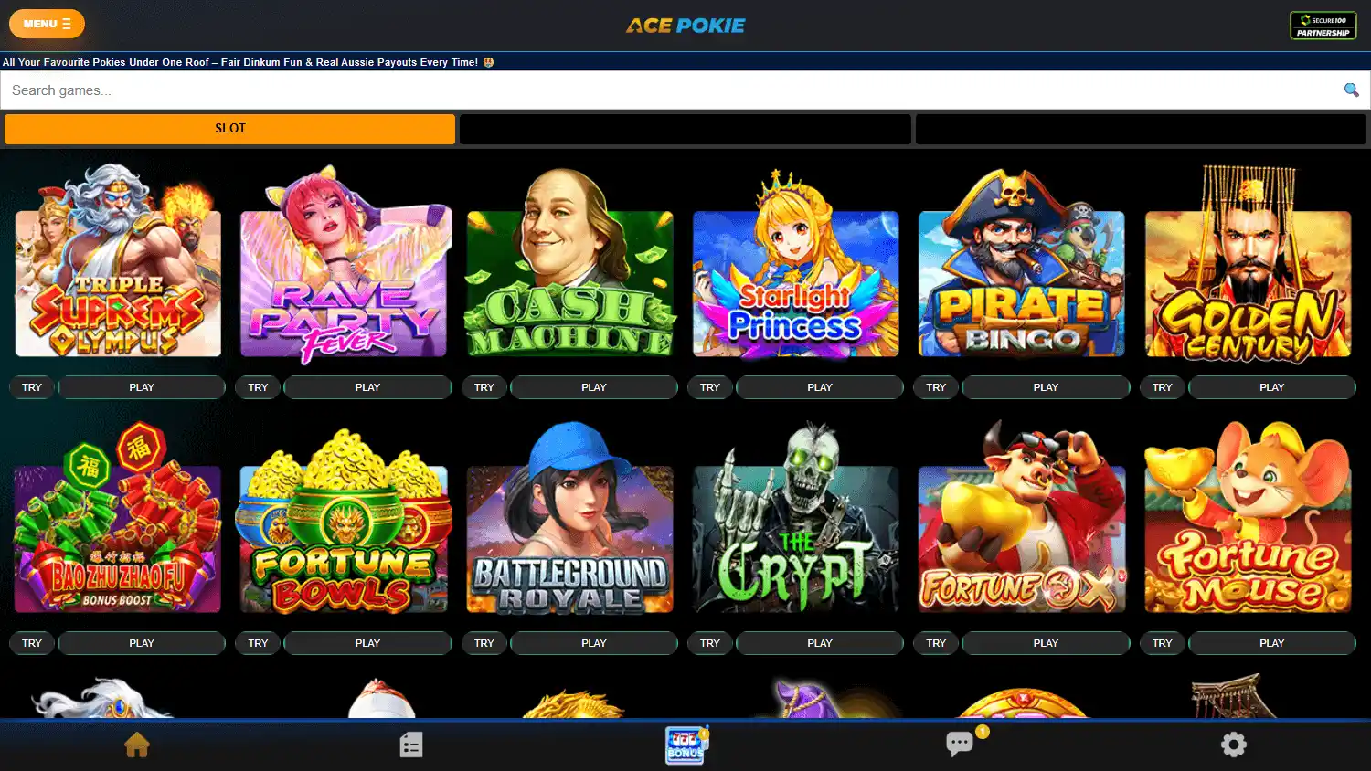 AcePokie Casino screenshot 2