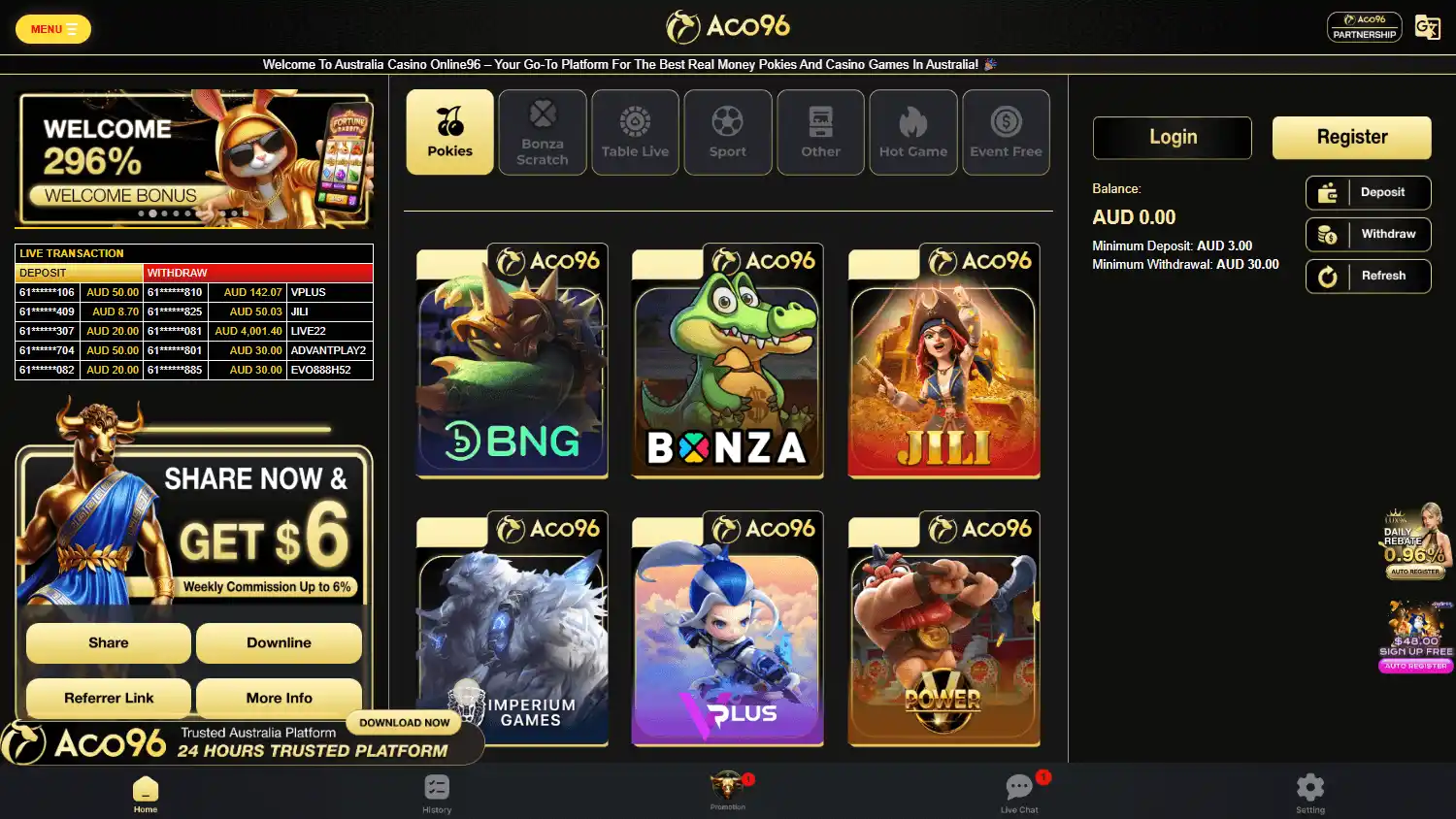 ACO96 Casino screenshot 1
