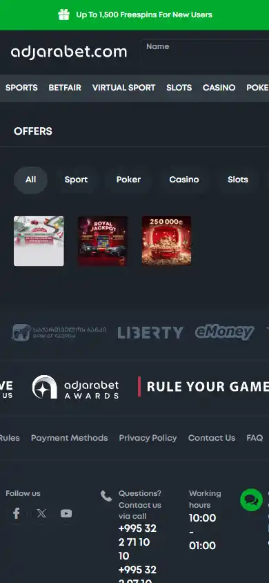 Adjarabet Casino screenshot 7