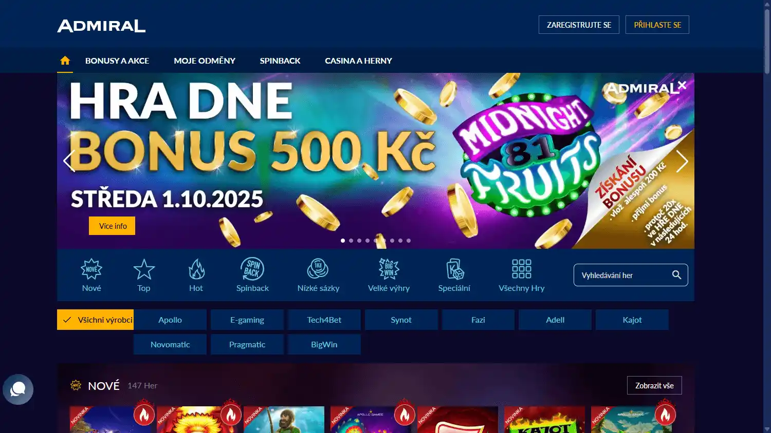Admiral Casino screenshot 1