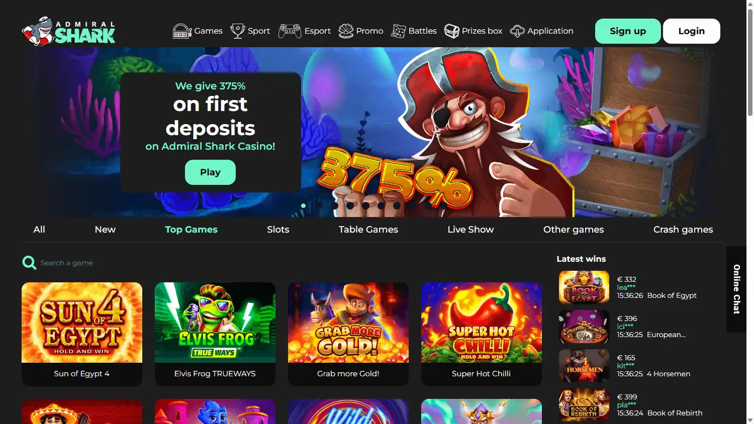 Admiral Shark Casino screenshot 1