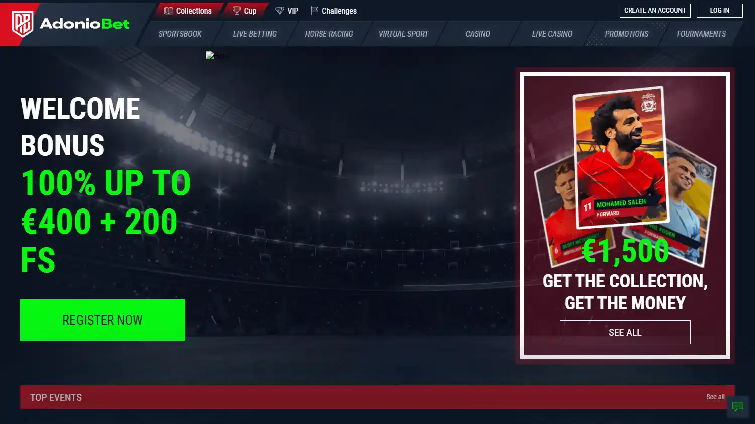 Adoniobet Casino screenshot 1