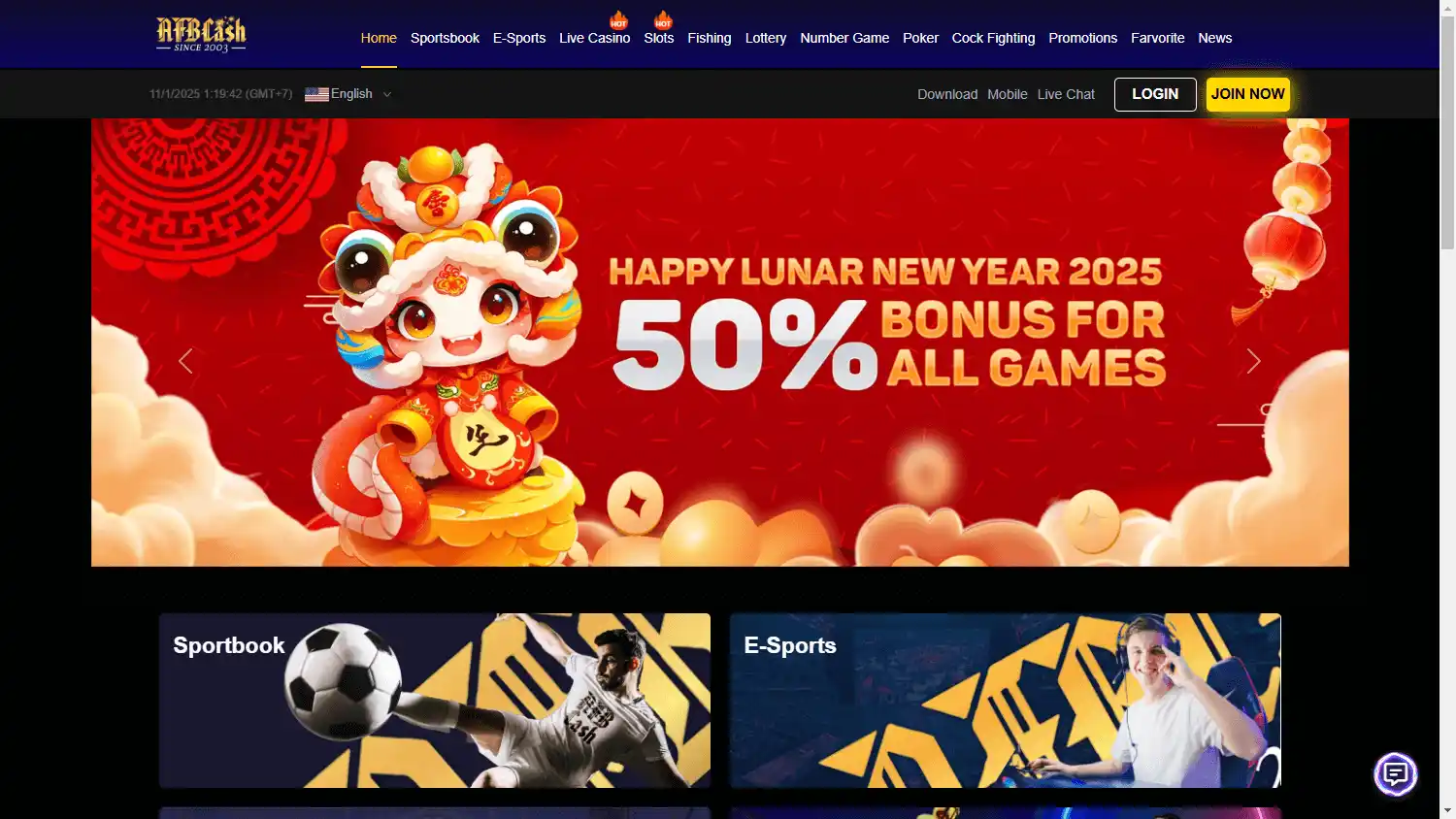 AFBCash Casino screenshot 1