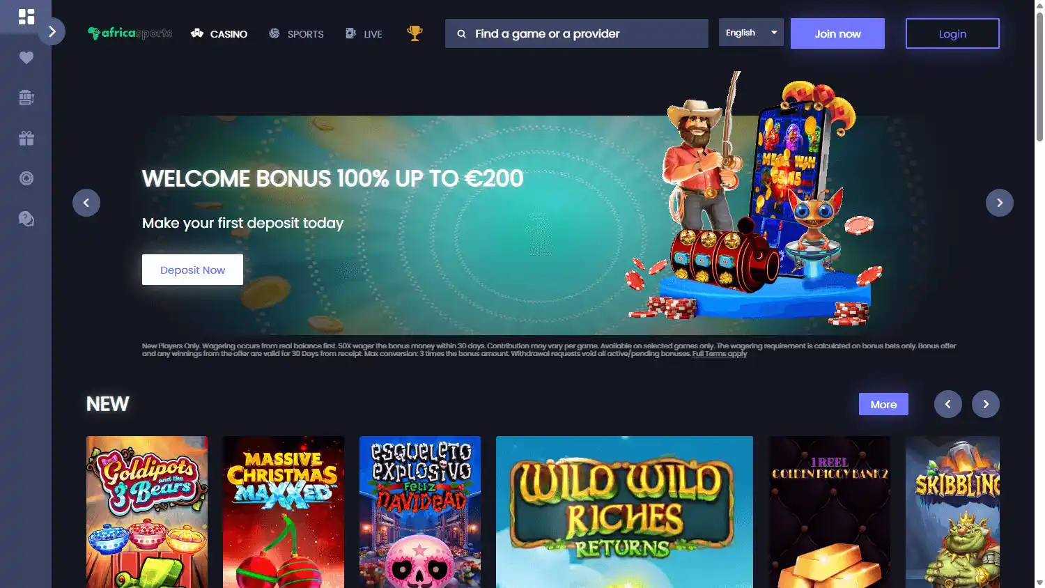 Africa Sports Casino screenshot 1