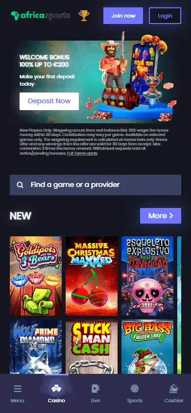 Africa Sports Casino screenshot 4