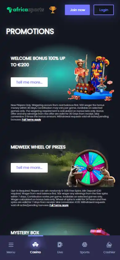 Africa Sports Casino screenshot 6
