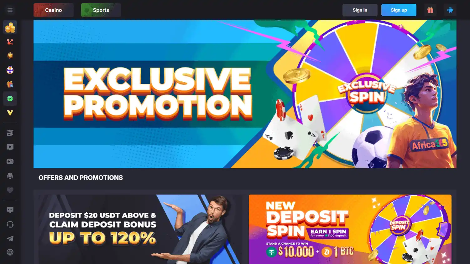 Africa365 Casino screenshot 3