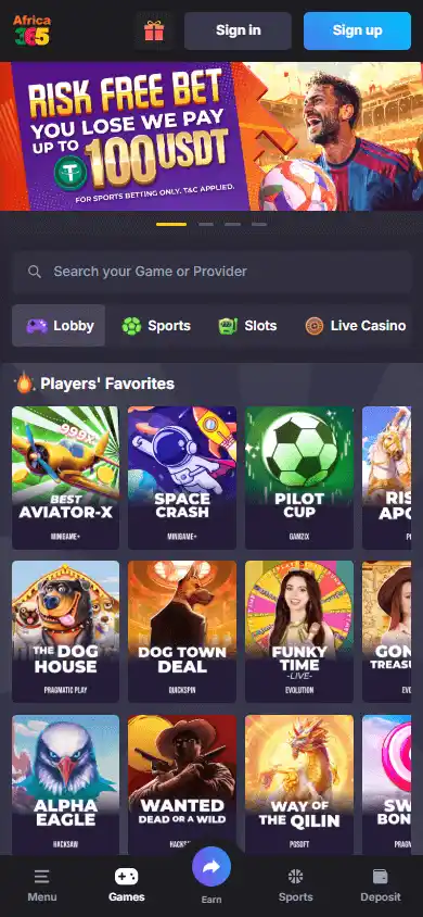 Africa365 Casino screenshot 5