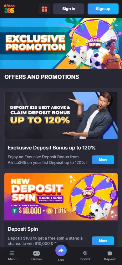 Africa365 Casino screenshot 6