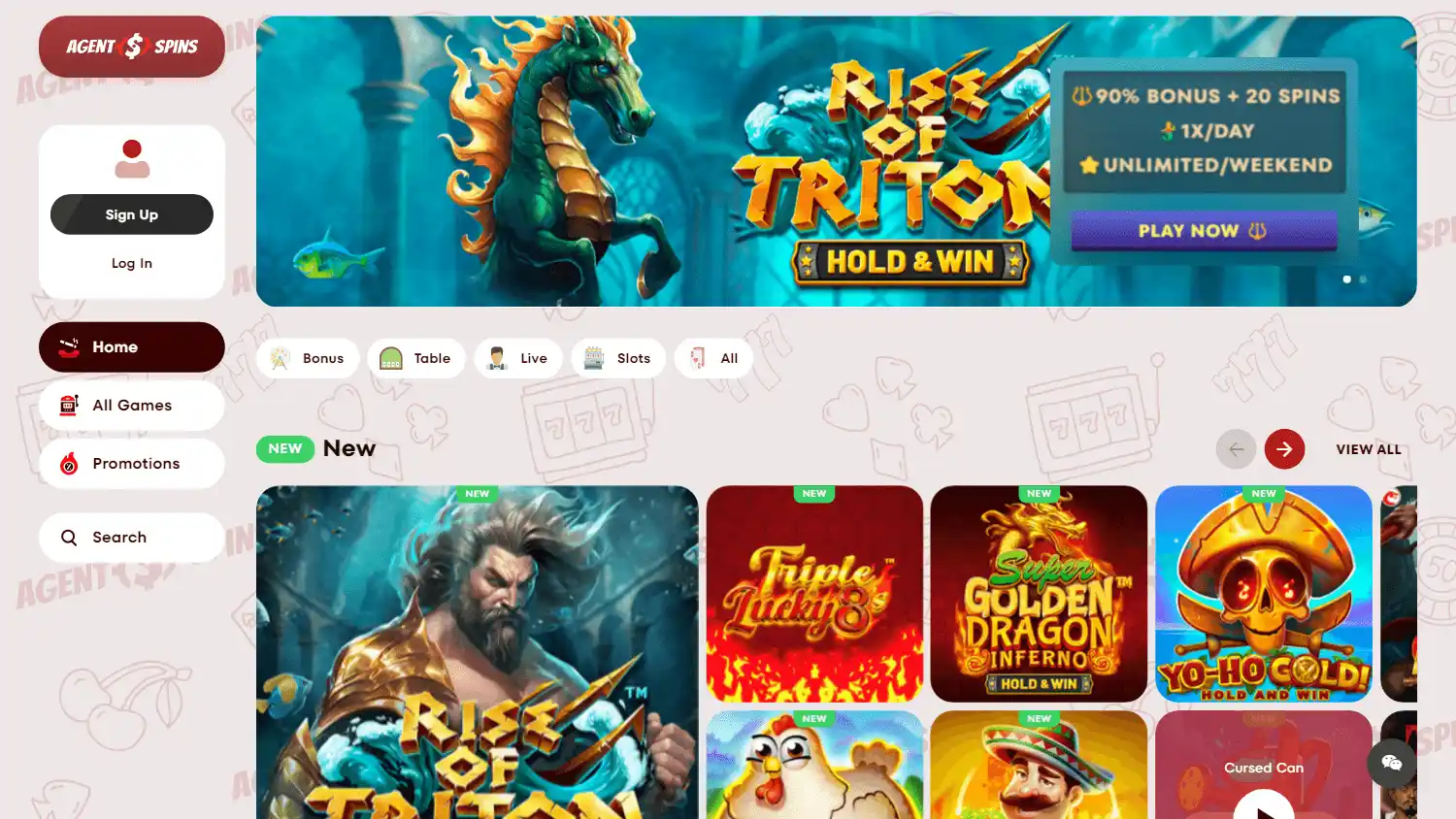 Agent Spins Casino screenshot 1