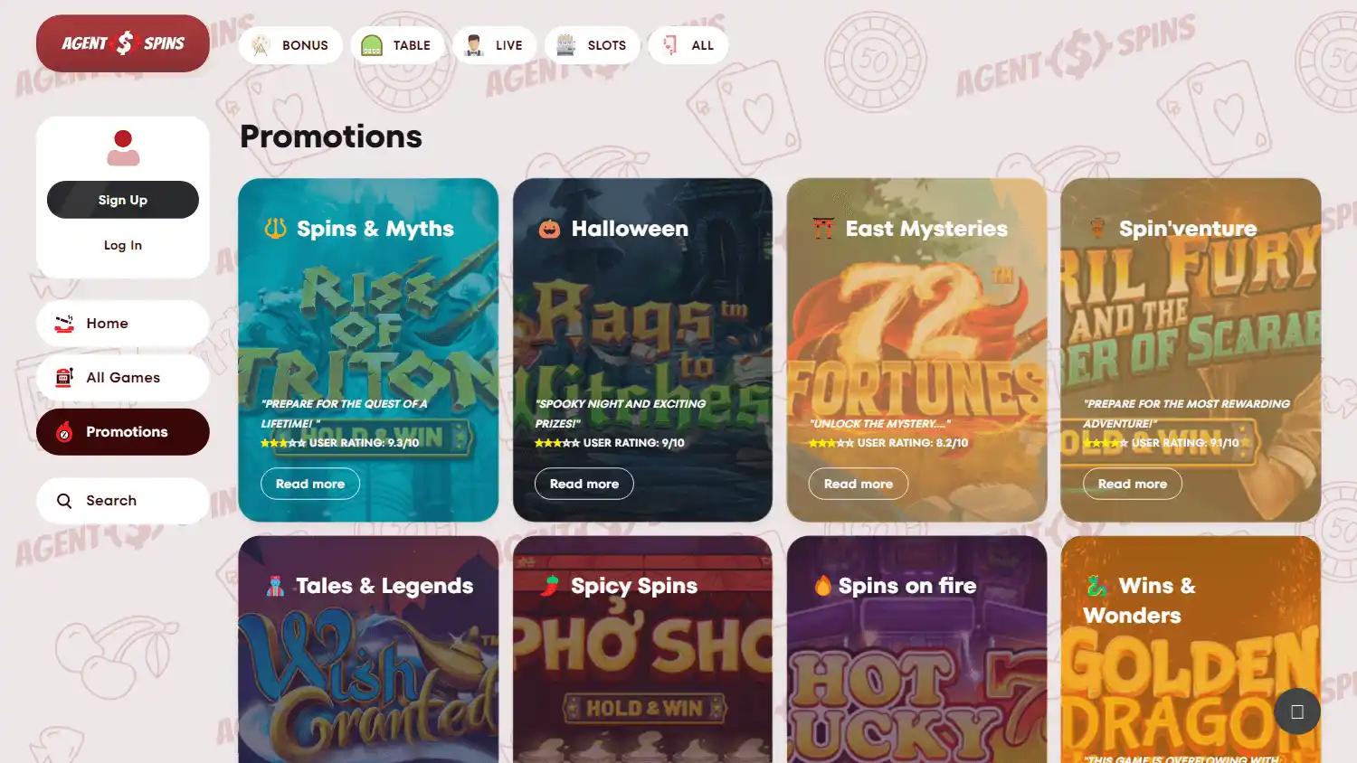 Agent Spins Casino screenshot 3