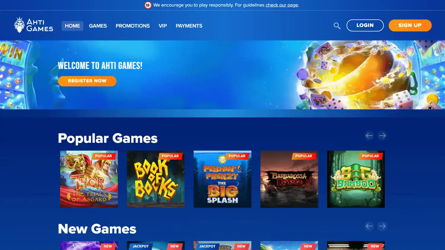 AHTI Games Casino UK screenshot 1