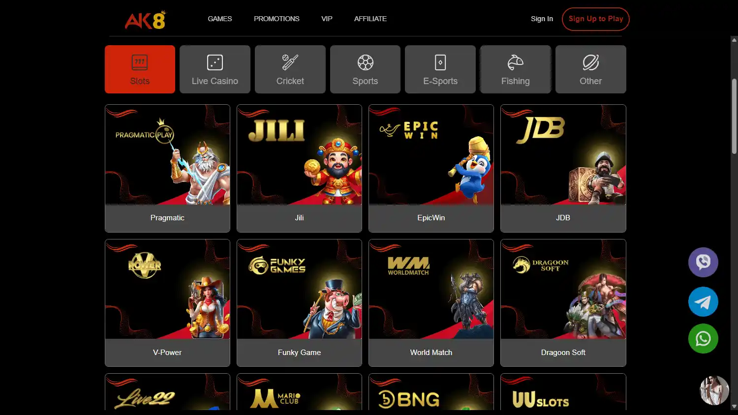 AK8 Casino screenshot 2