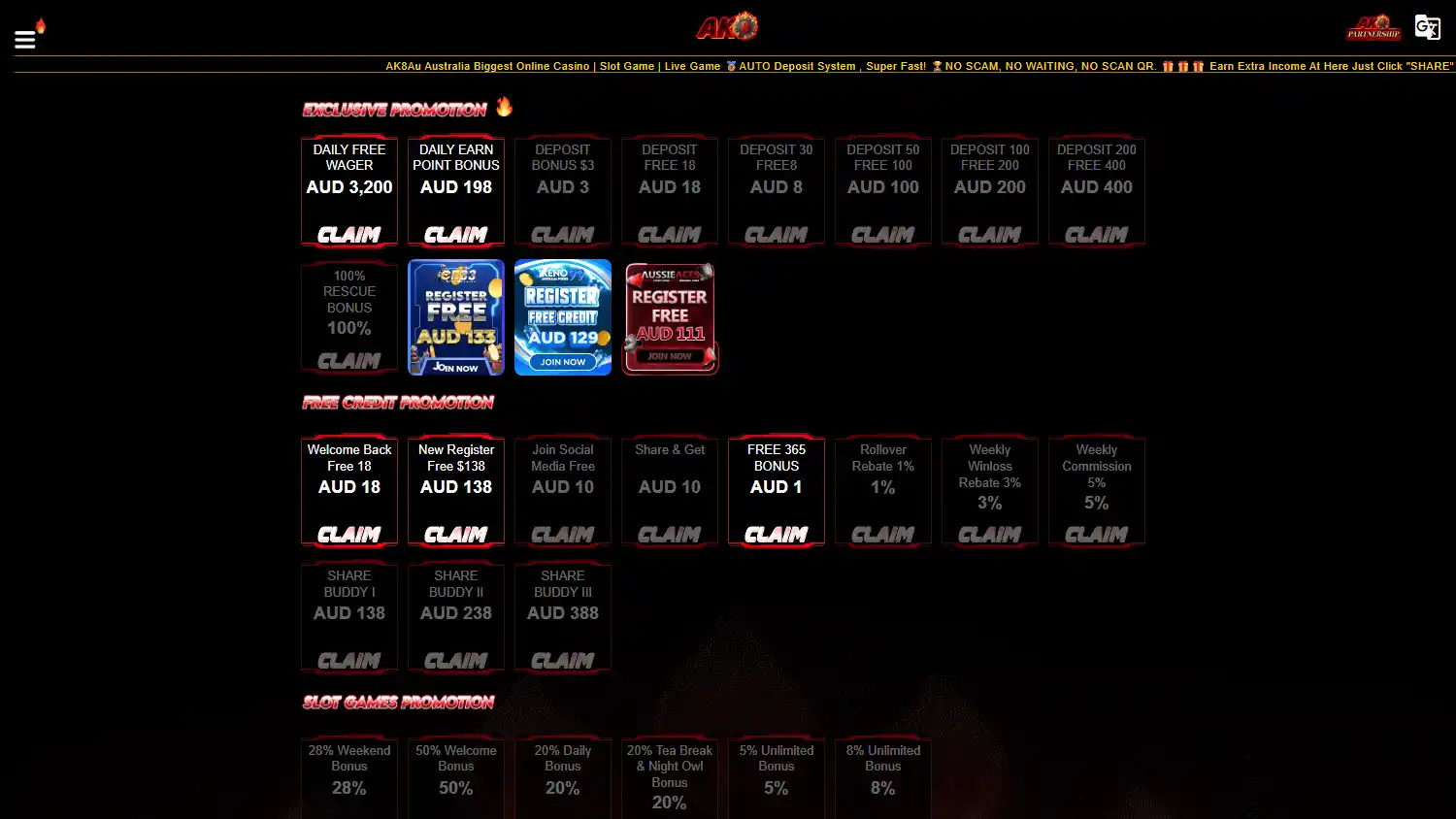 AK8Au Casino screenshot 2