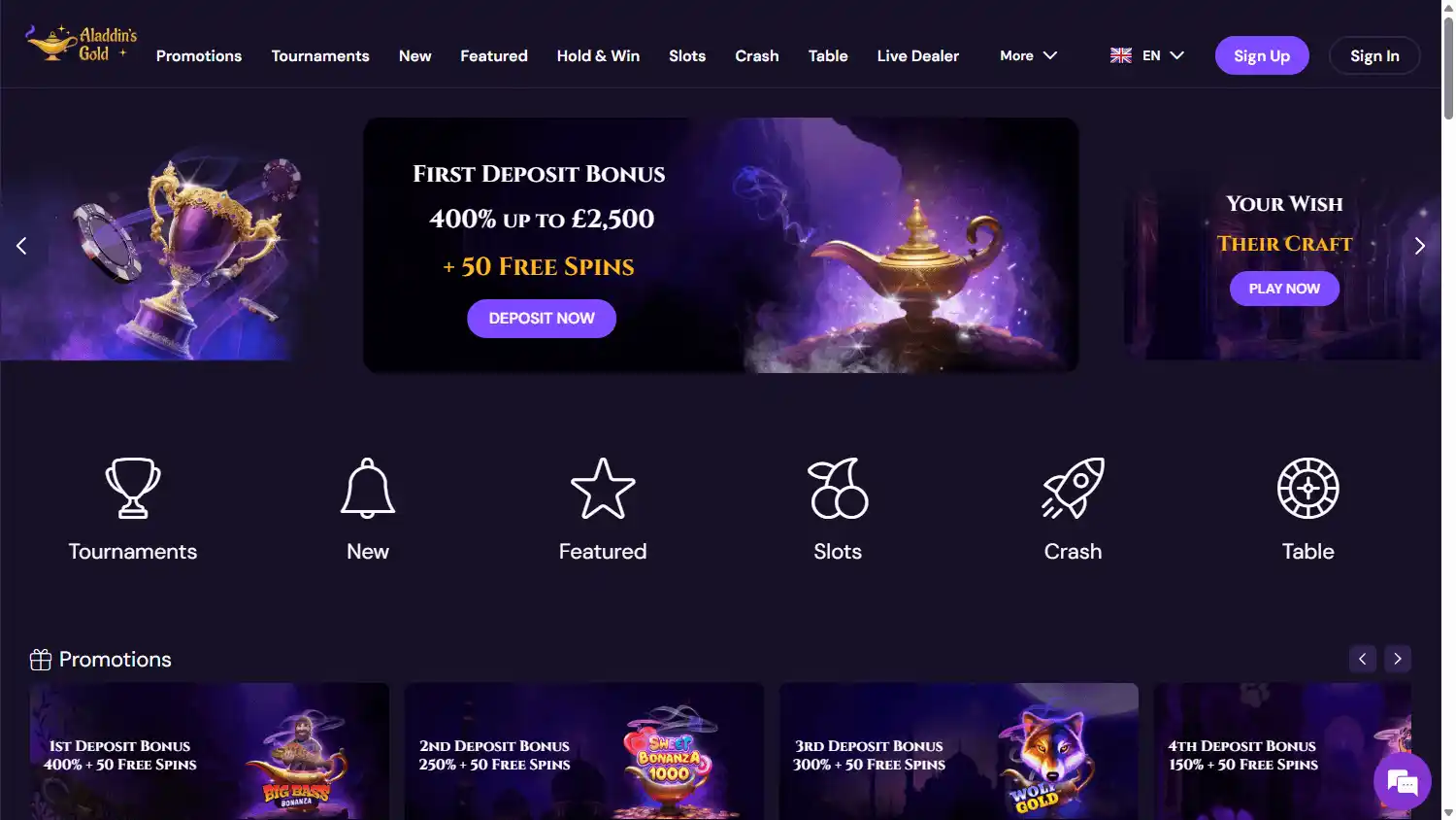 Aladdins Gold Casino screenshot 1