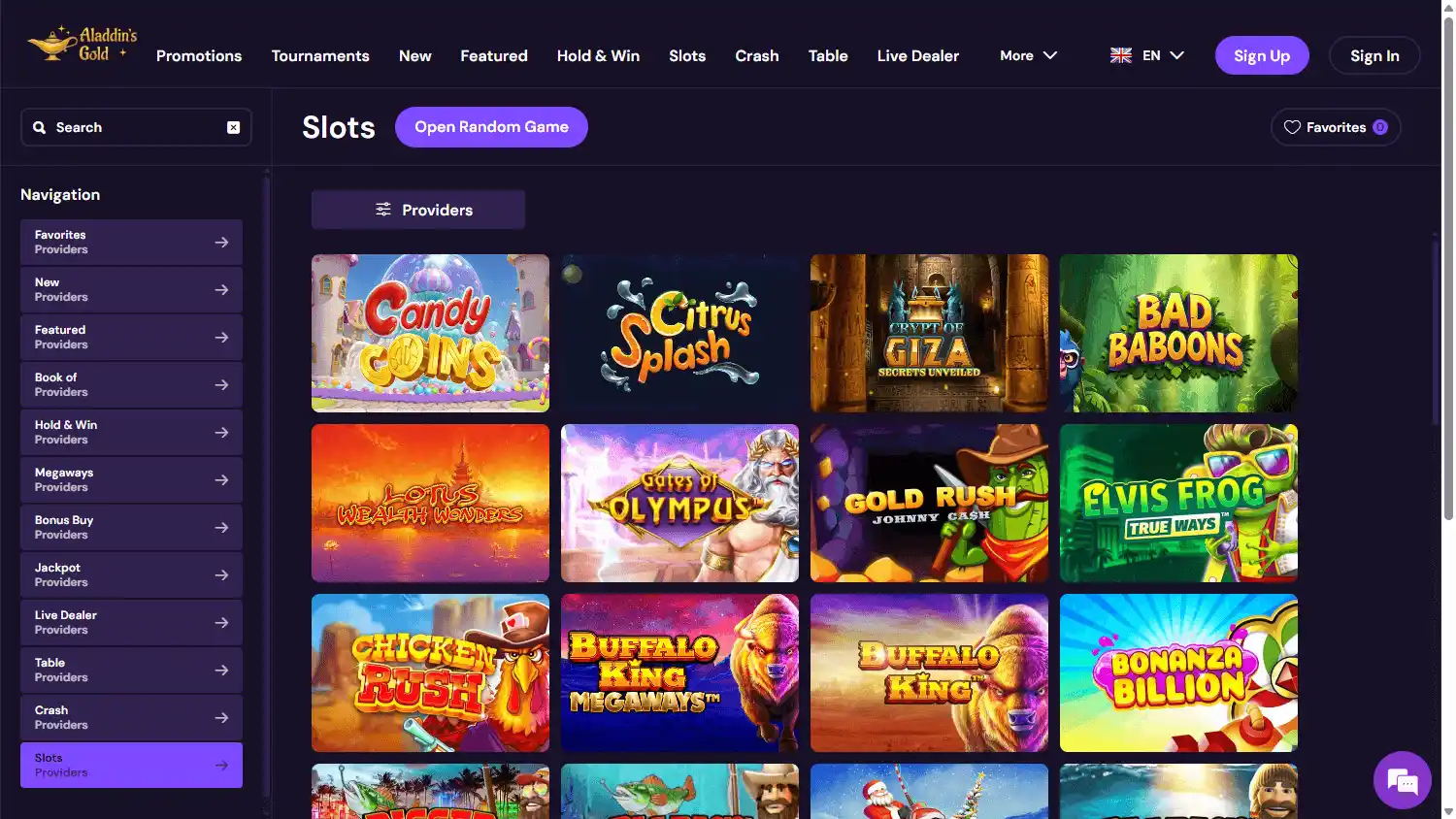 Aladdins Gold Casino screenshot 2