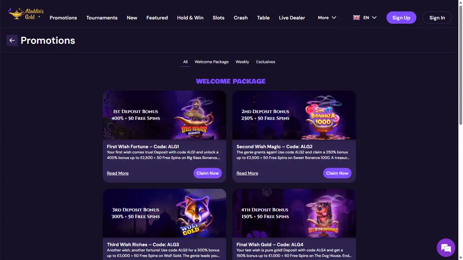 Aladdins Gold Casino screenshot 3