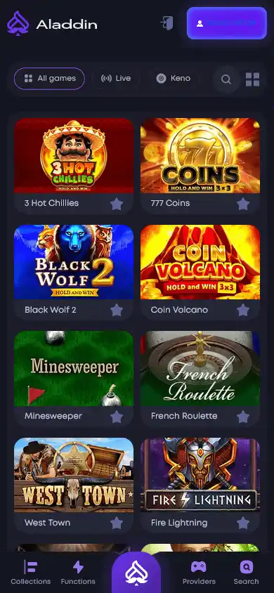 Aladdinslot Casino screenshot 5
