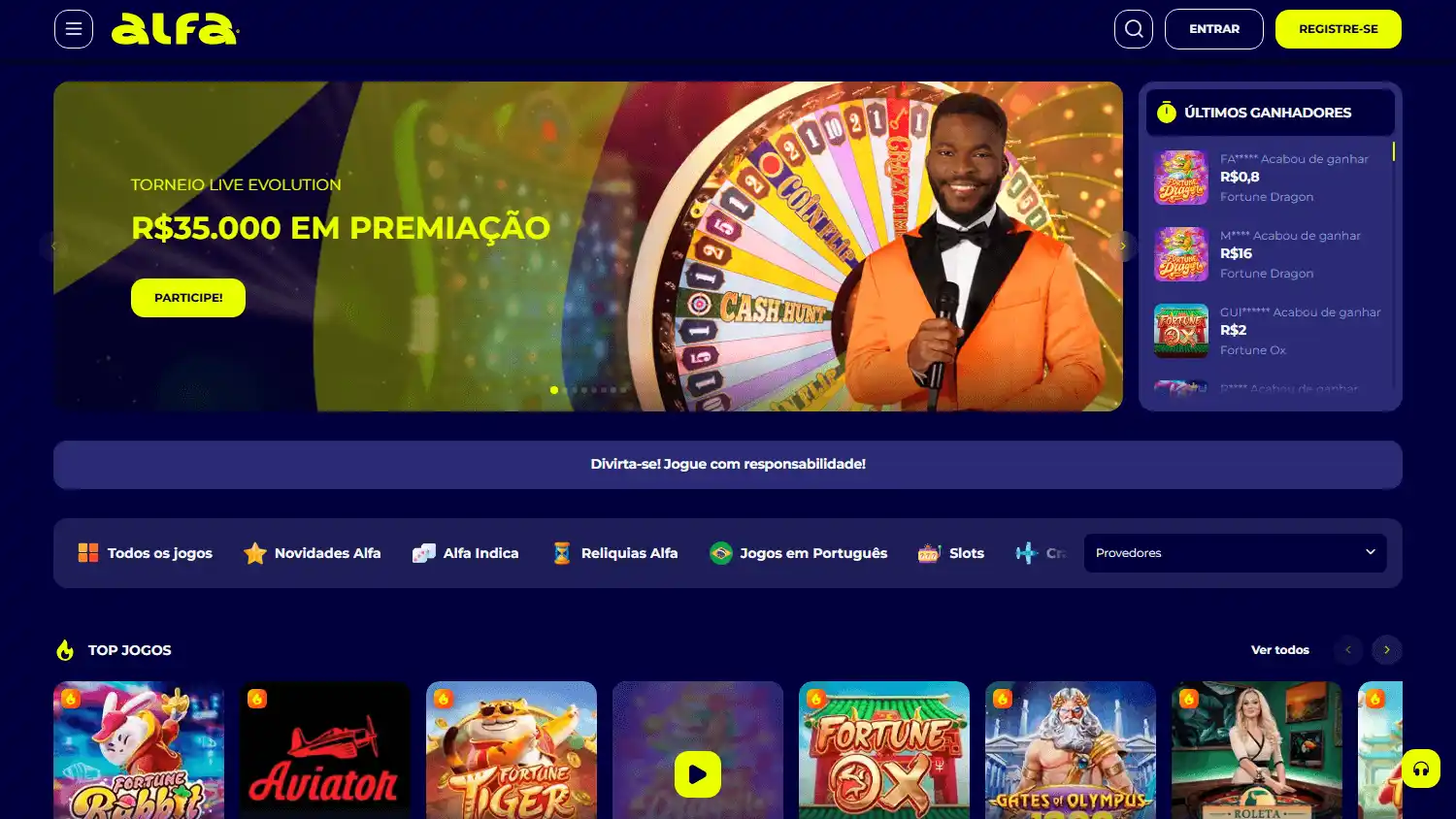 Alfa Casino screenshot 1