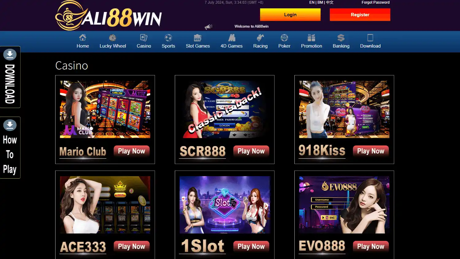 Ali88win Casino screenshot 2