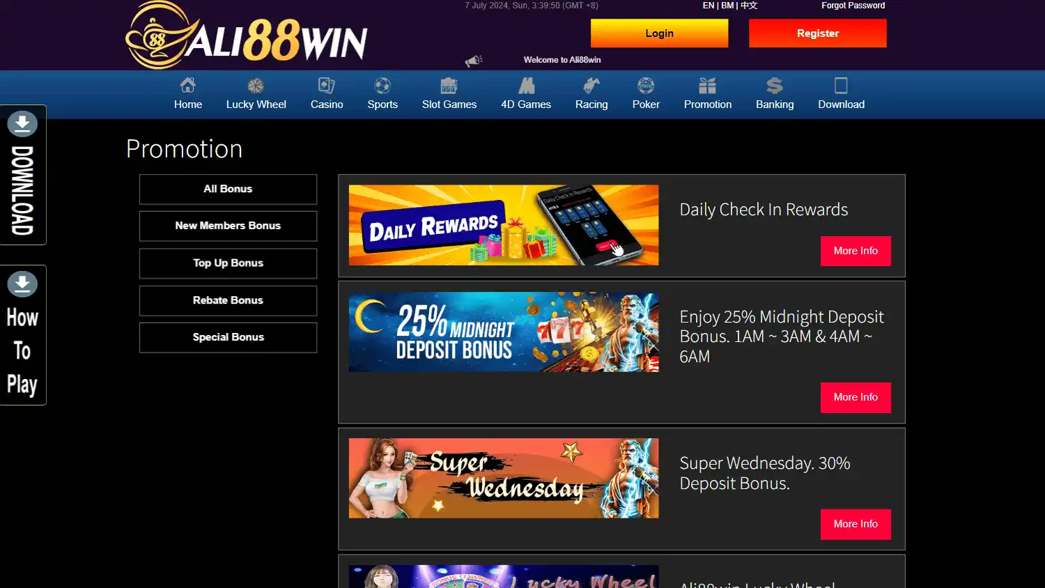 Ali88win Casino screenshot 3