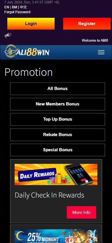 Ali88win Casino screenshot 6