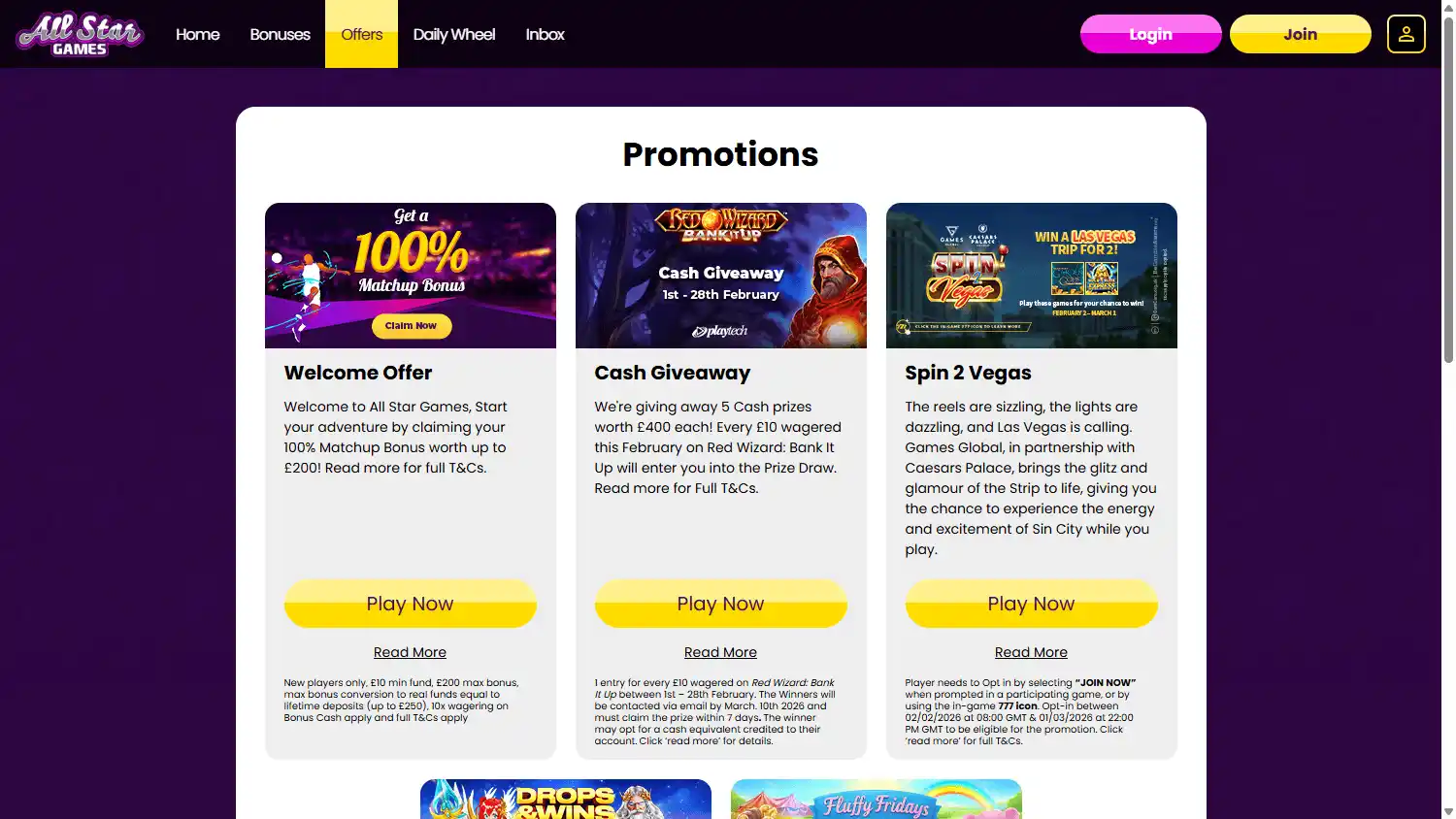 All Star Games Casino screenshot 3