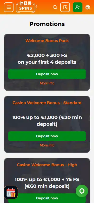 AllSpins Casino screenshot 6