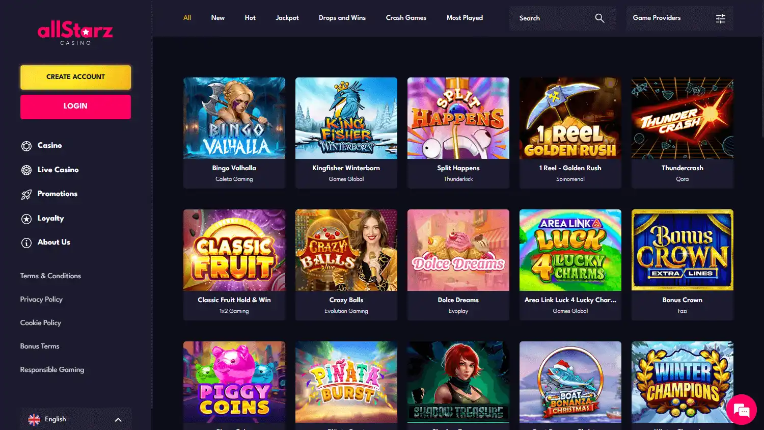 AllStarz Casino screenshot 2