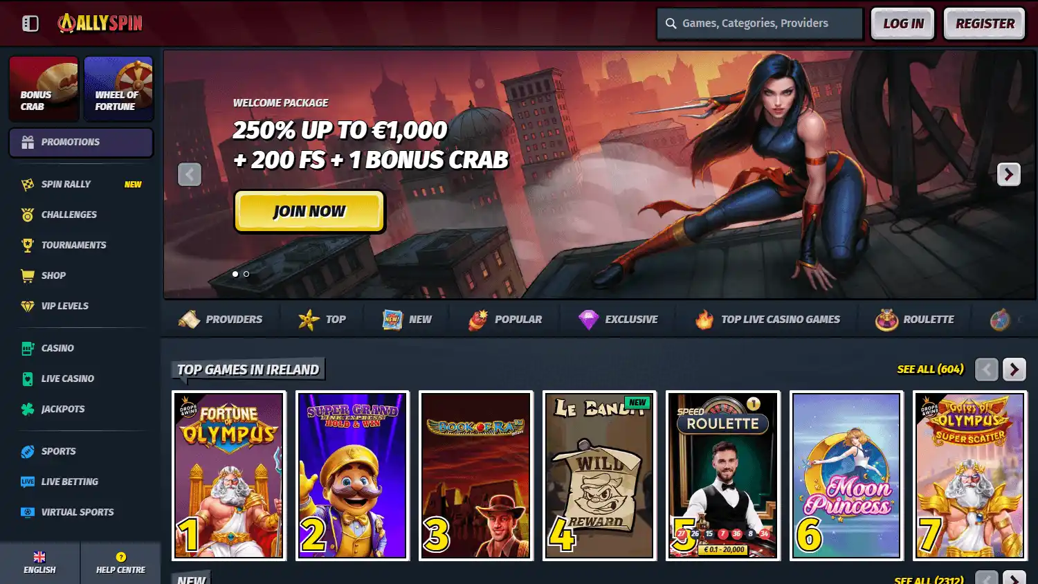 AllySpin Casino screenshot 1