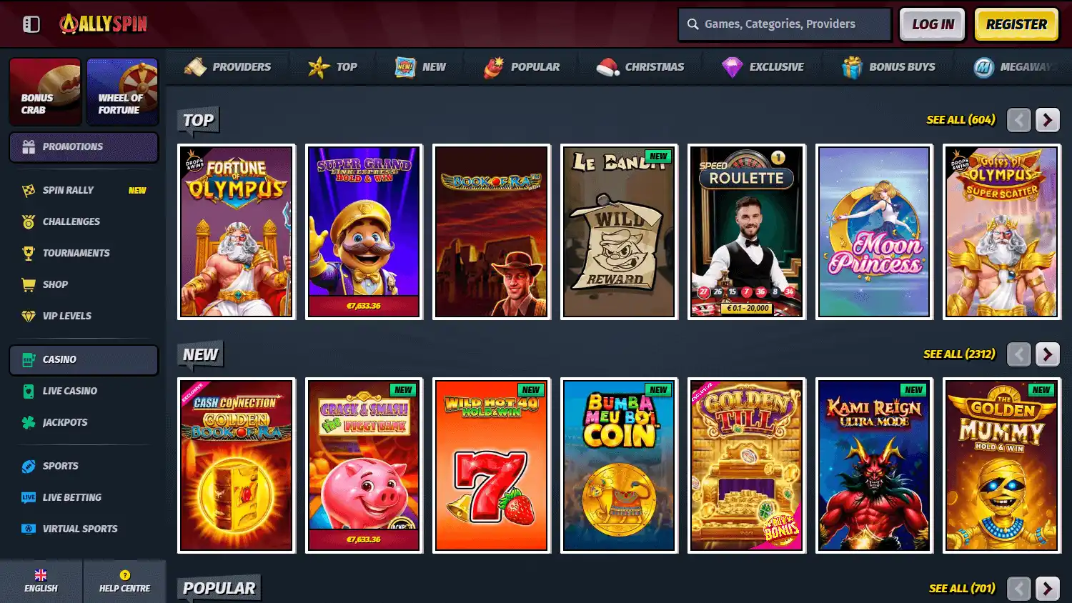 AllySpin Casino screenshot 2