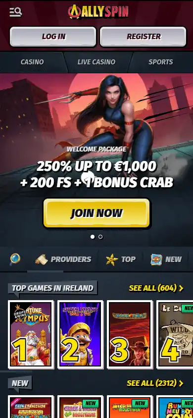 AllySpin Casino screenshot 4