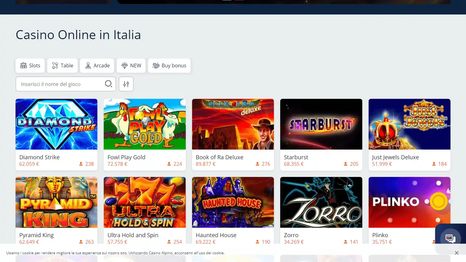 Alpino Casino screenshot 2