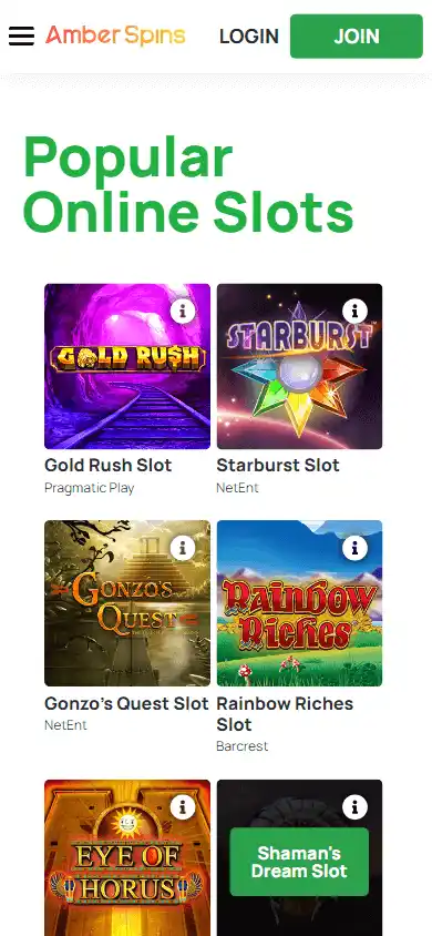 Amber Spins Casino screenshot 5