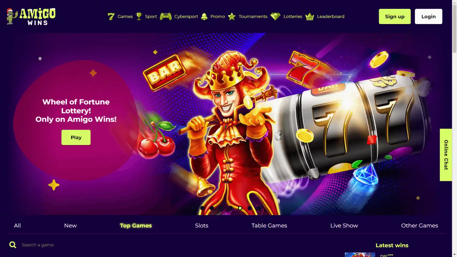 Amigo Wins Casino screenshot 1
