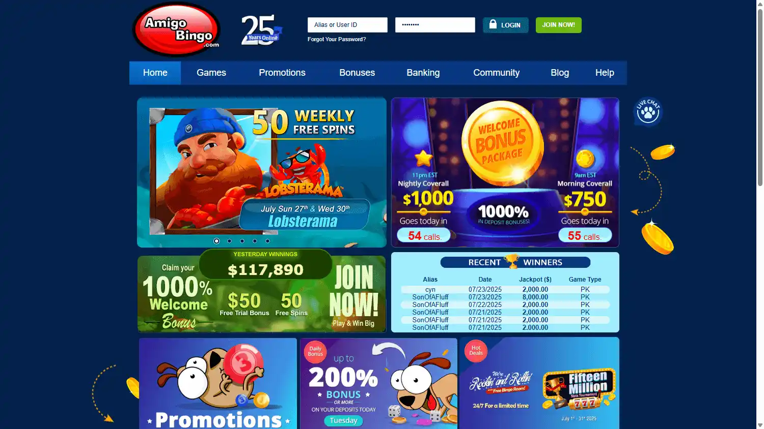 AmigoBingo Casino screenshot 1