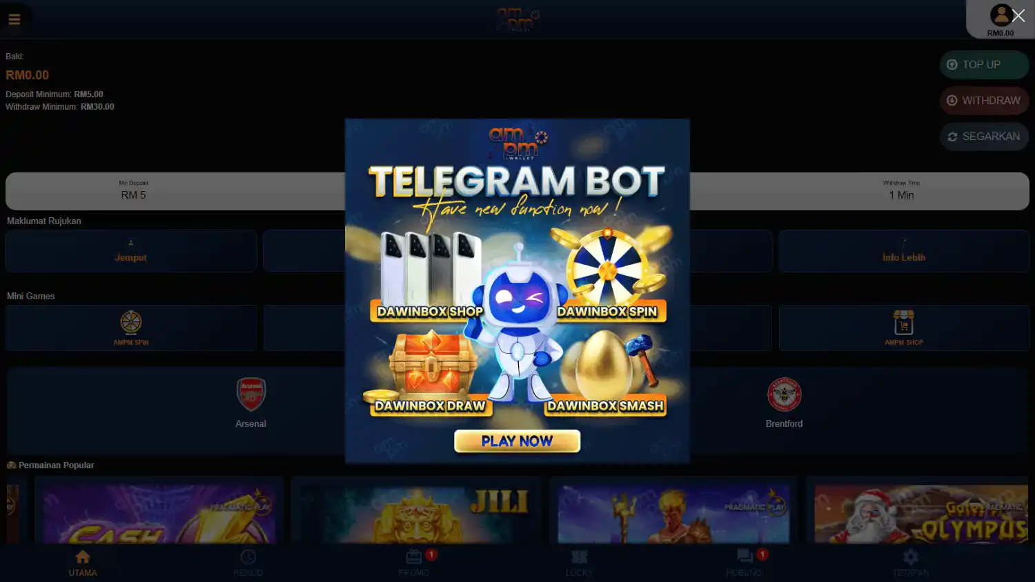 AMPM Wallet Casino screenshot 1