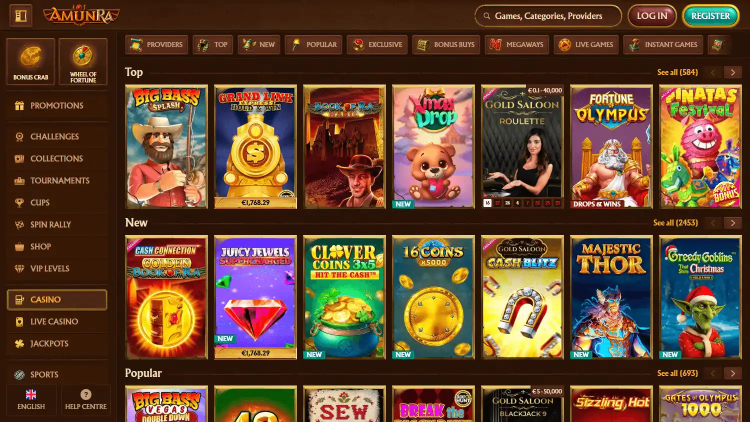 AmunRa Casino screenshot 2