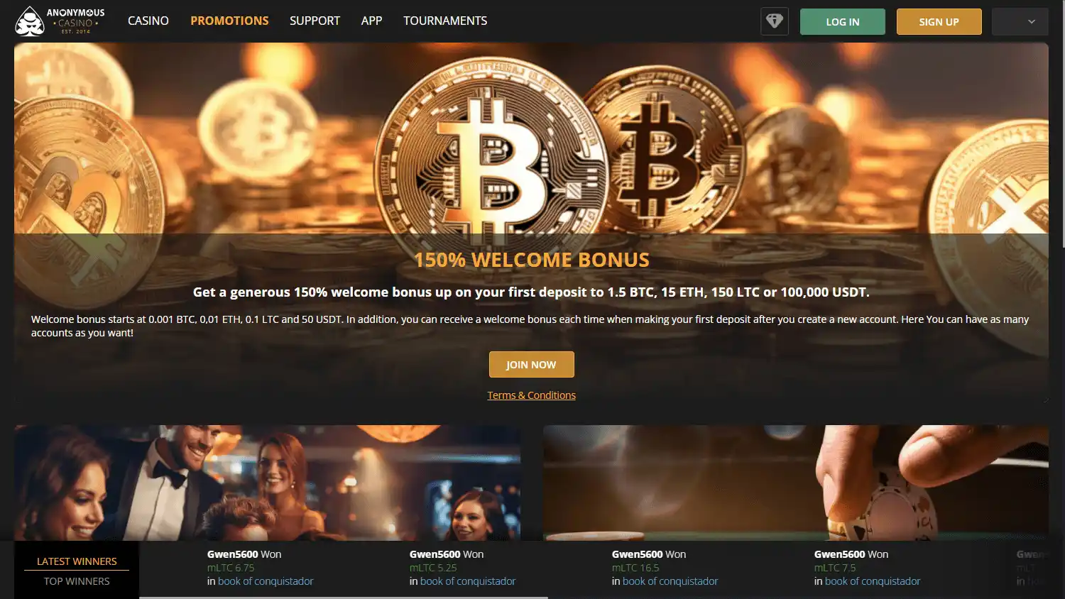 Anonymous Casino screenshot 4