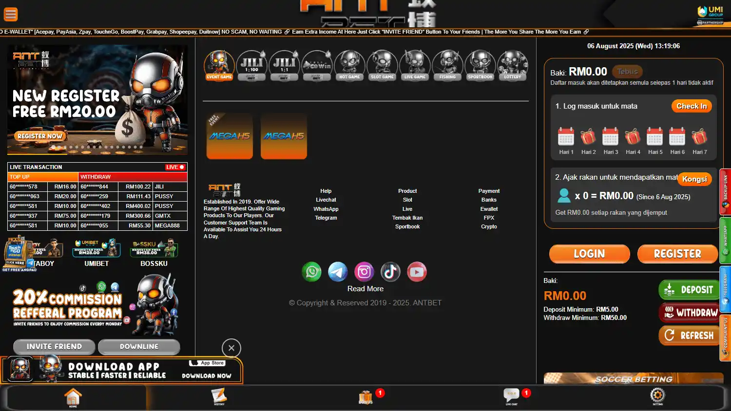 ANTBET Casino screenshot 1