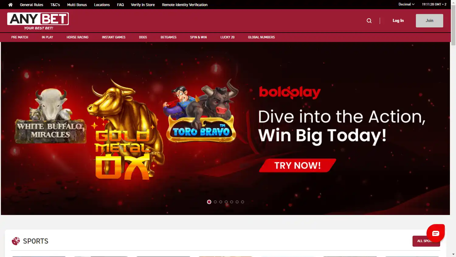 Anybet Casino screenshot 1