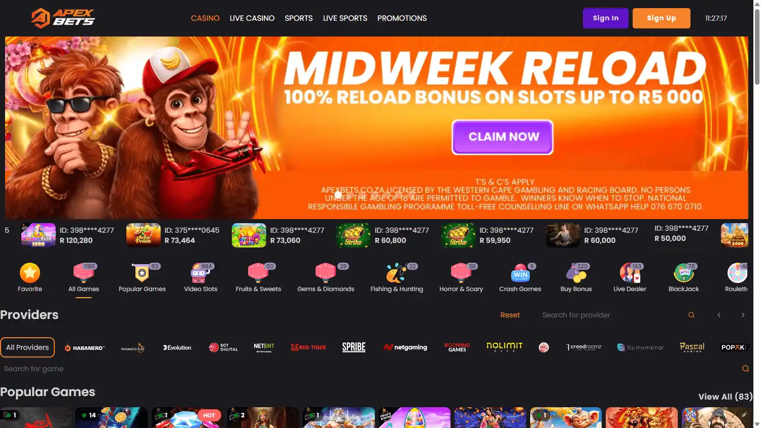 ApexBets Casino screenshot 2