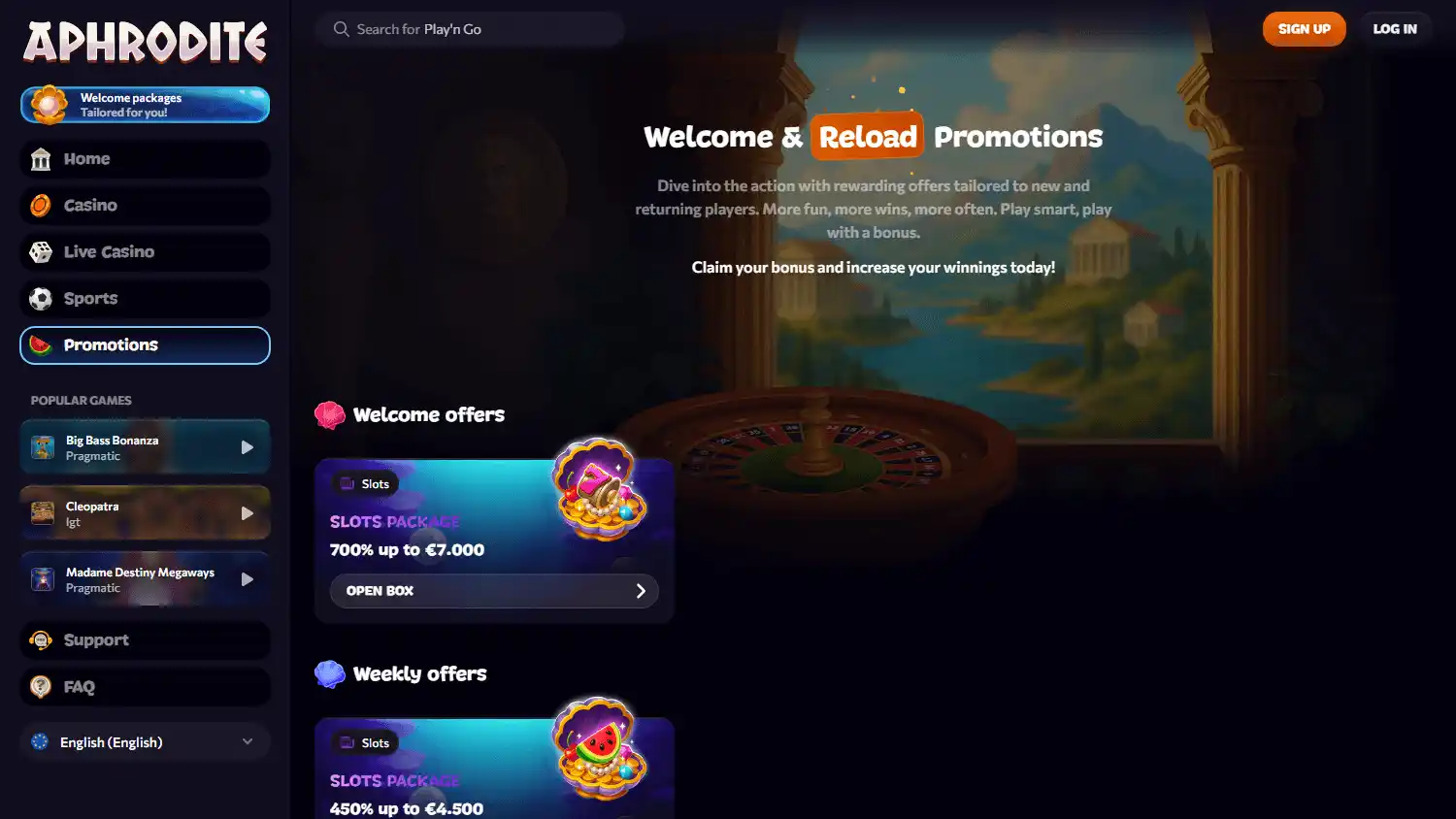 Aphrodite Casino screenshot 3