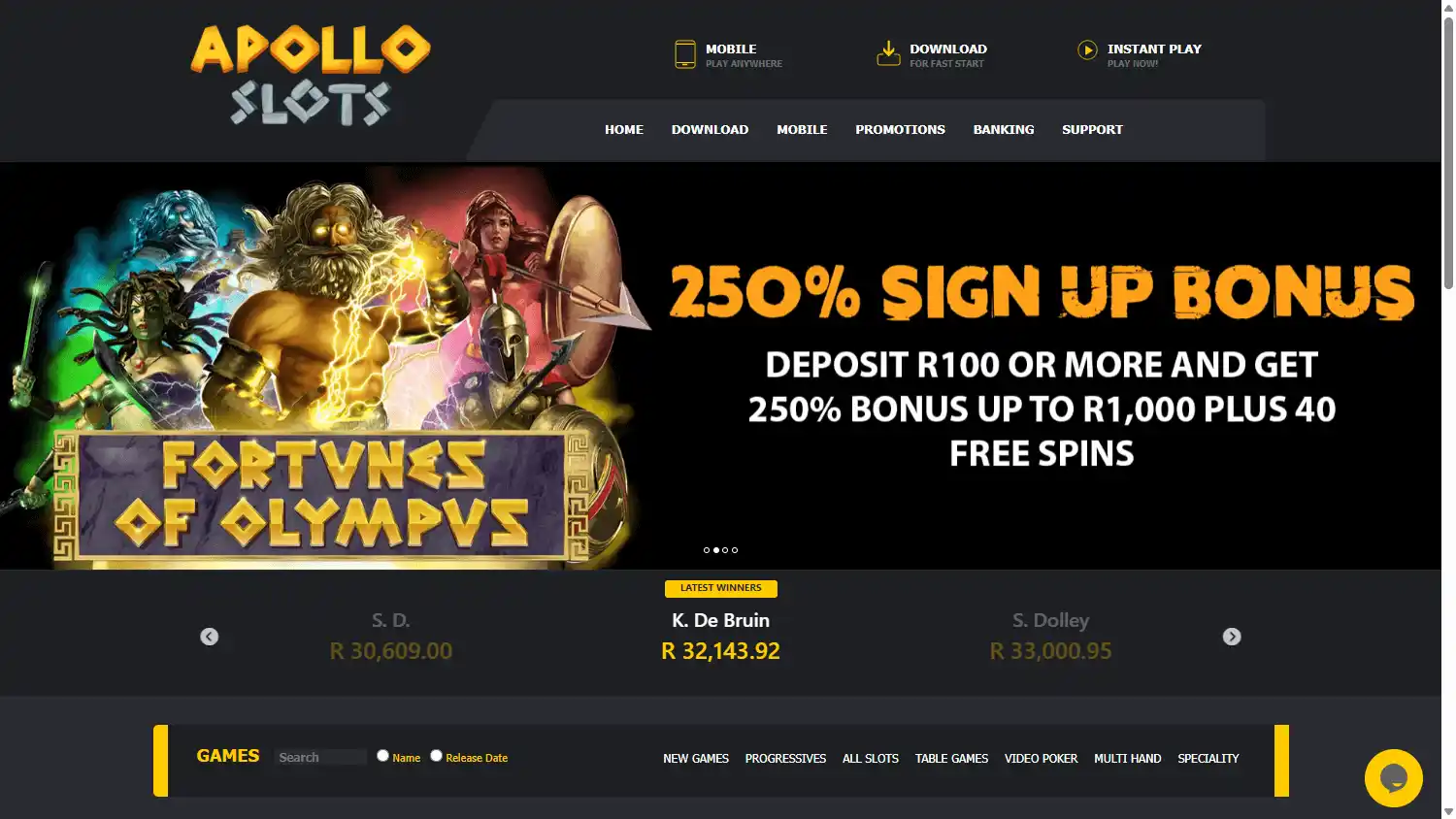 Apollo Slots Casino screenshot 1